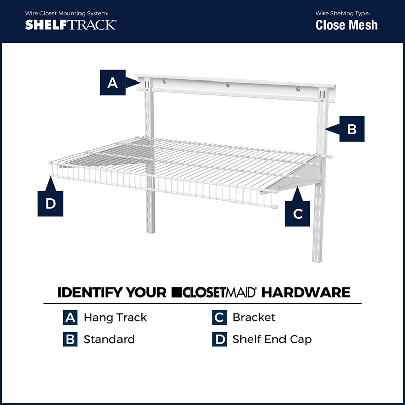 ClosetMaid ShelfTrack Standard Closet System Hardware Wayfair